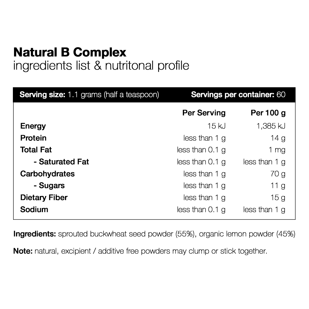 Natural B Complex Powder - 60 Serves