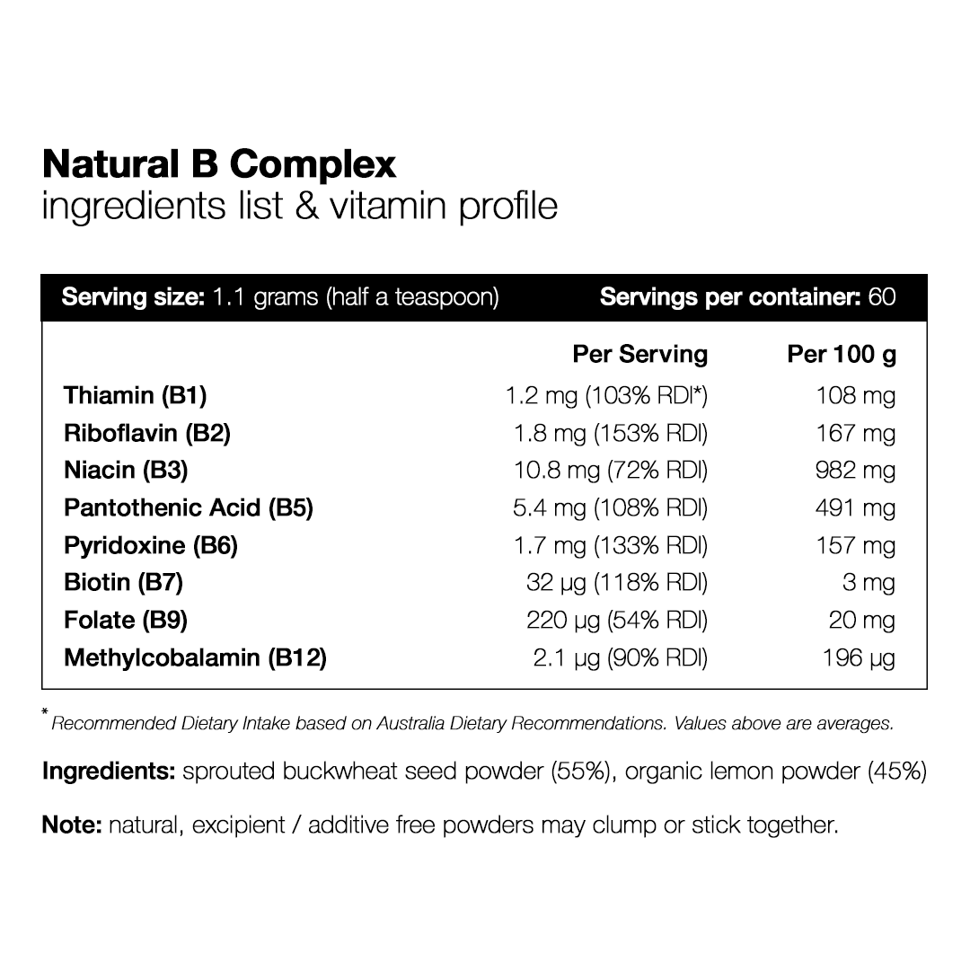 Natural B Complex Powder - 60 Serves