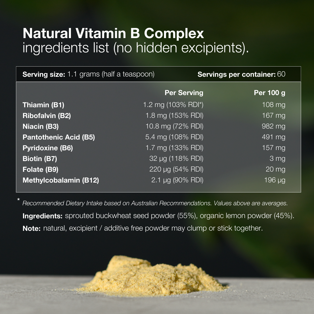 Natural Vitamin B Complex Powder - 60 Serves