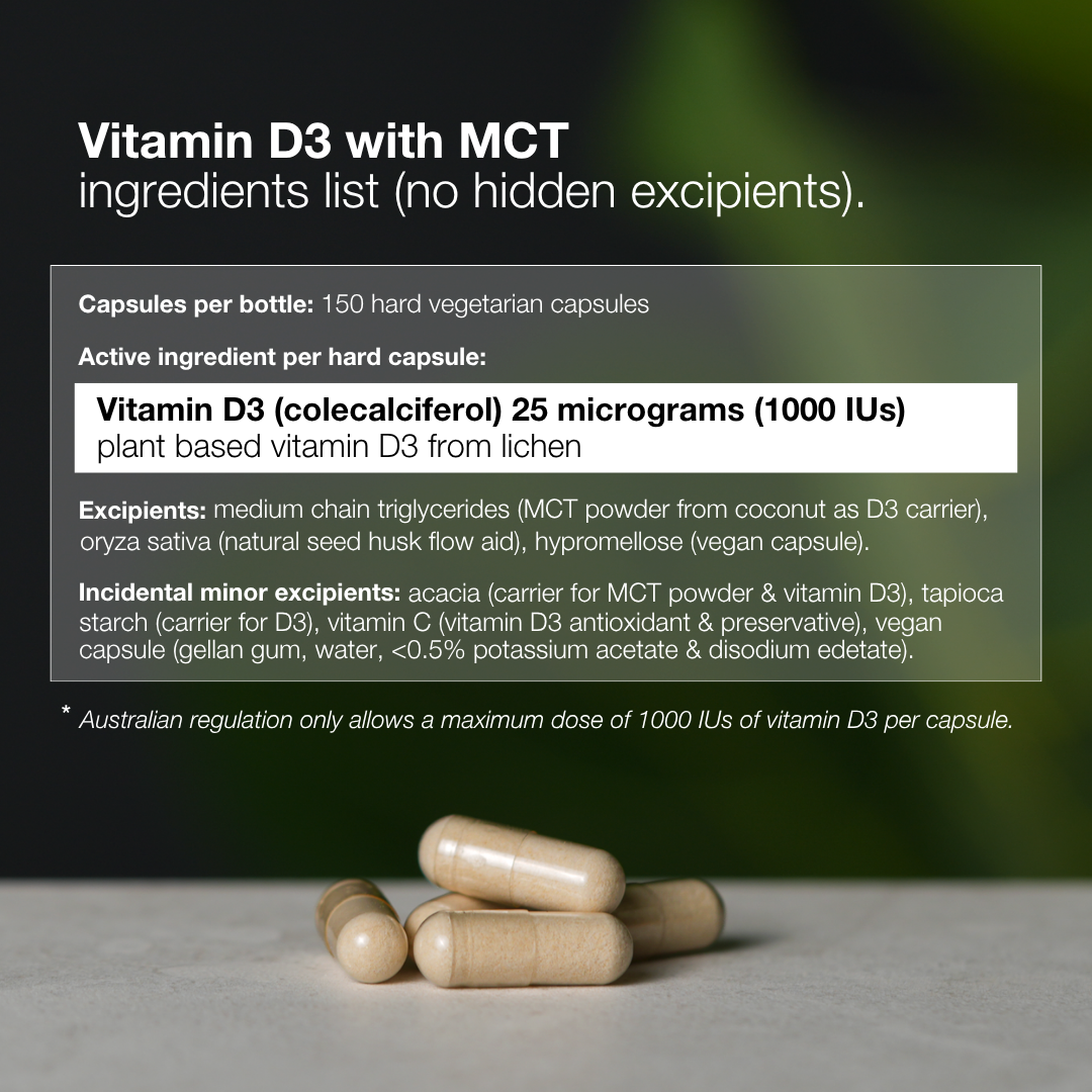 Vitamin D3 with MCT (Vegan Friendly) - 150 Capsules