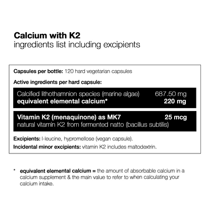 Calcium with K2 - 120 Capsules (JUST LAUNCHED)