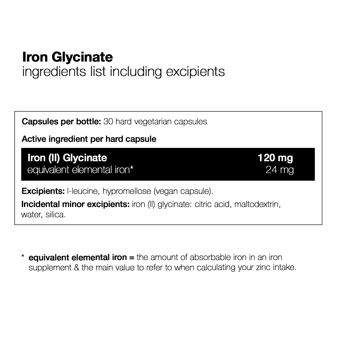 Iron Glycinate - 30 Capsules – Honour Health