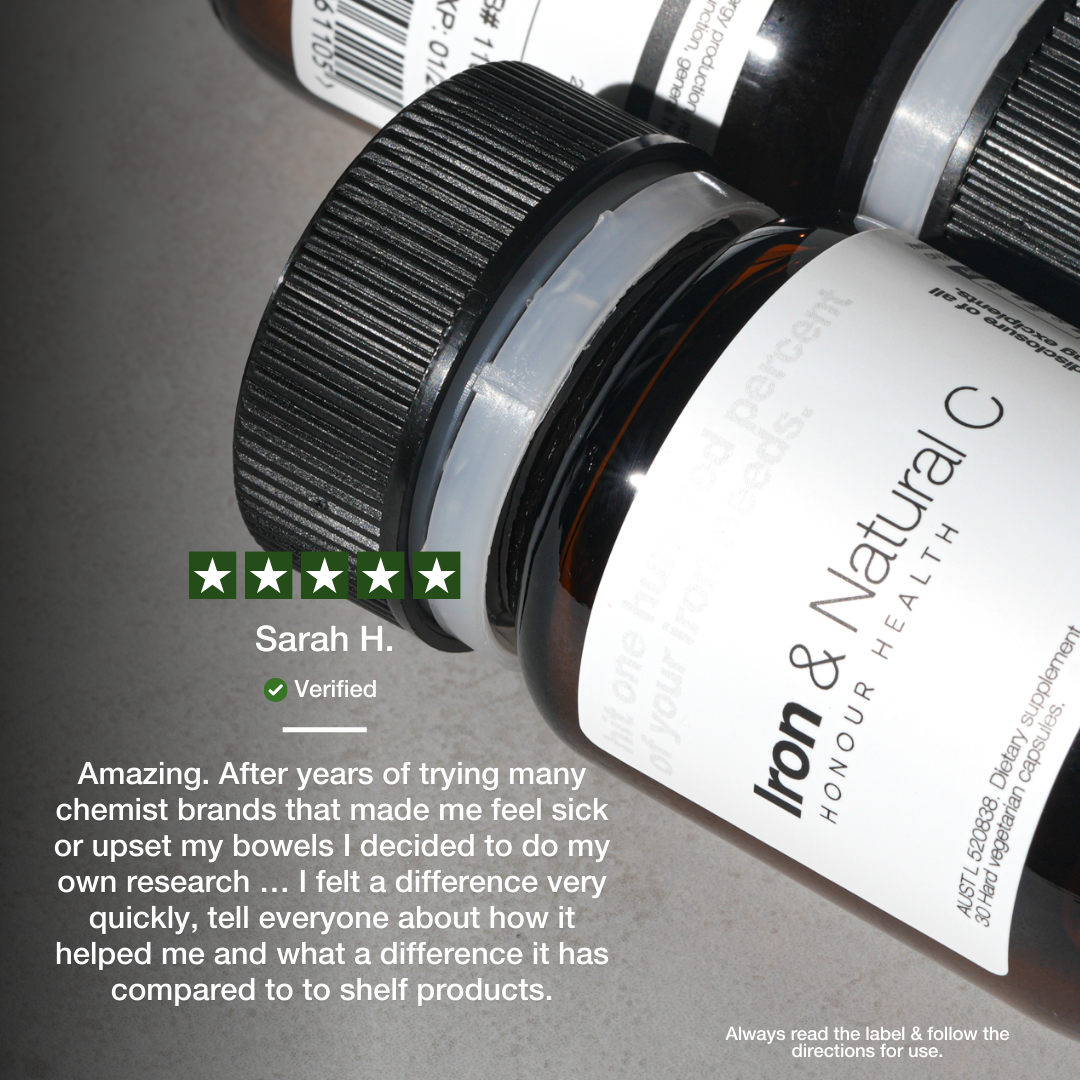 Iron &amp; Natural Vitamin C - 30 Capsules