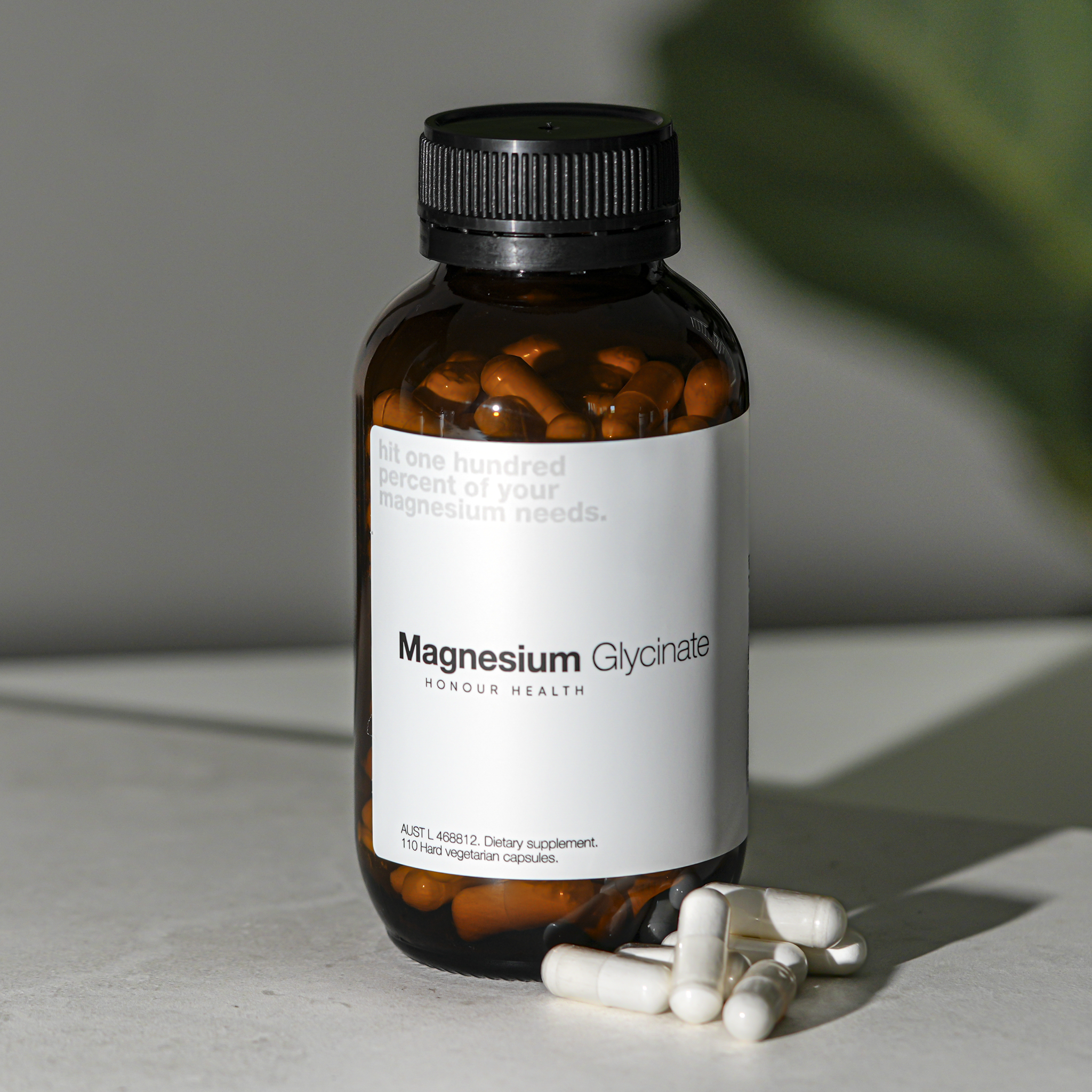 Magnesium Glycinate (Pure &amp; Unbuffered) - 110 Capsules