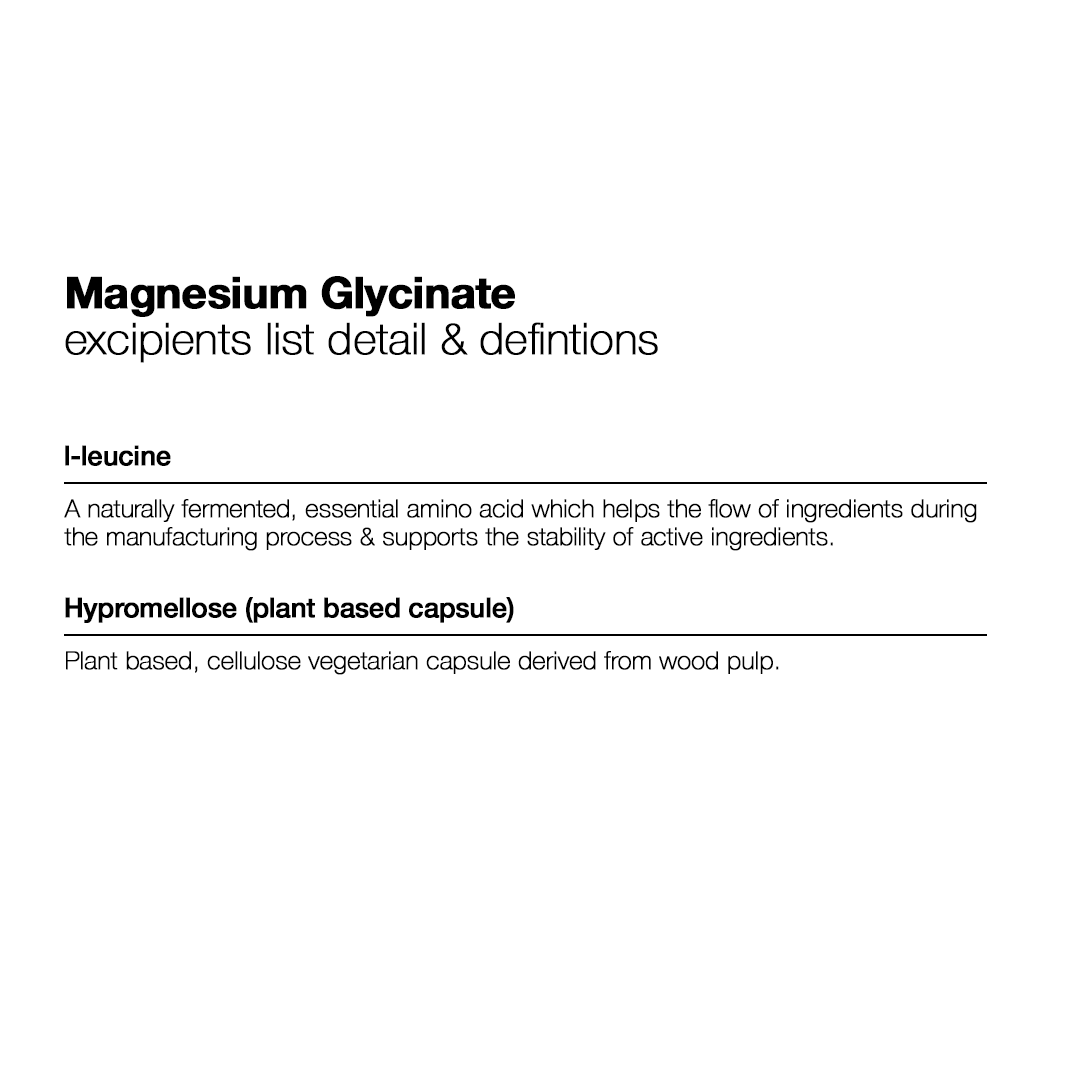 Magnesium Glycinate (Pure &amp; Unbuffered) - 110 Capsules