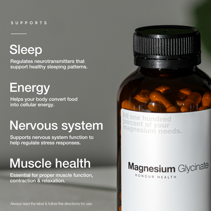 Magnesium Glycinate (Pure &amp; Unbuffered) - 110 Capsules