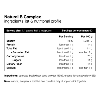 Natural B Complex Powder - 60 Serves