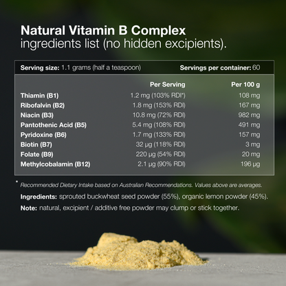 Natural Vitamin B Complex Powder - 60 Serves