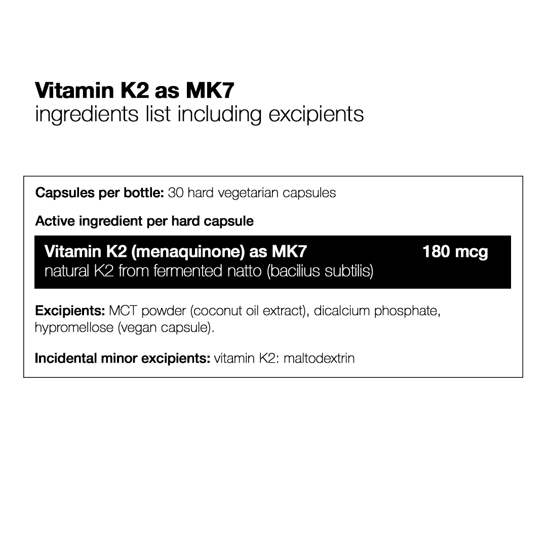 Vitamin K2 as MK7 - 30 Capsules - 180 micrograms – HONOUR HEALTH