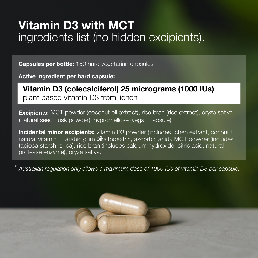 Vitamin D3 with MCT (Vegan Friendly) - 150 Capsules